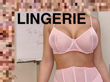 Transparent lingerie try on