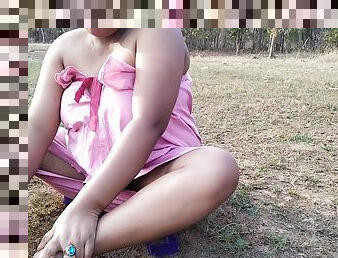 Hot Desi Sexy Bhabhi Girl Shows Sexy Boobs By Doing Bath Show In Outdoor, Also Roams In Forest