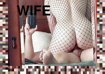 doggy, muschi, swingers, ehefrau, erotisch-mutti, selbst-gefertigt, creampie, beule, unterwäsche, fischnetz