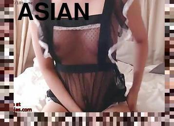 asiatique, gros-nichons, amateur, ados, webcam, solo, coréen, uniformes, ados-asiatique, taquinerie