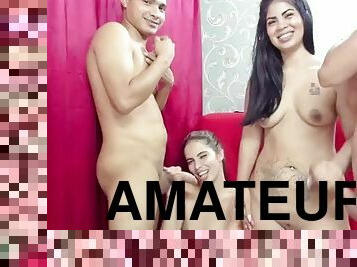 amateur, fellation, ados, maison, latina, branlette, sexe-de-groupe, webcam, brunette