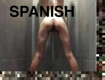 mandi, amatir, remaja, latina, perancis, sudut-pandang, sempurna, mandi-shower, seorang-diri, spanyol