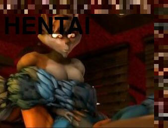 krempita, u-troje, animacija, hentai, 3d