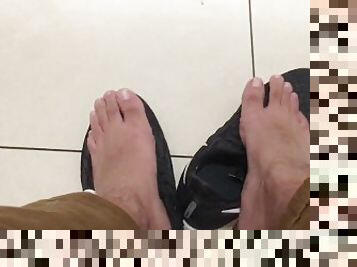 Public toilet - Testing to see if the guy in the stall next to me is keen to play - Manlyfoot