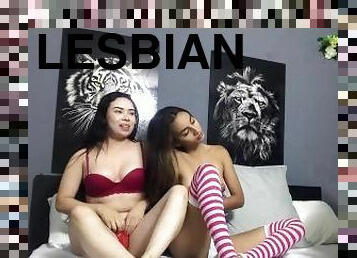 Hot sluts finger their delicious pussies for their client over video call