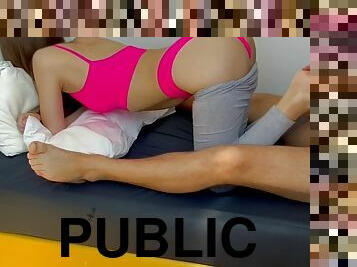 PUBLIC TOILET: asian fitgirl anal rimming and pissing fetish in bathroom and toilet dirty video