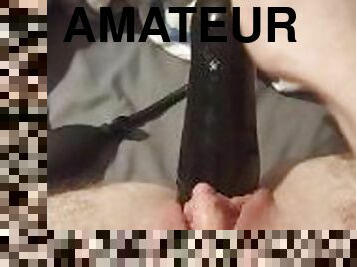 masturbação, velho, amador, adolescente, brinquedo, dildo, mais-velho, sozinho