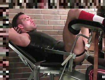 Hot jock double fisting and cumshot