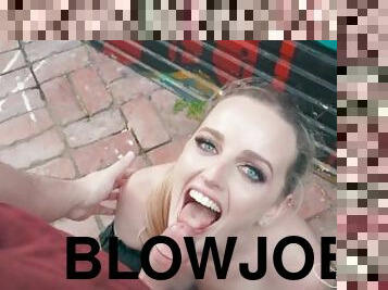 TEASER: Charlie Forde gives David Glazer alley blowjob in sexy Australian POV. Full vid on Premium