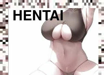 masturbação, enfermeira, gozando, anime, hentai, leite