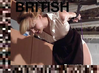 hardcore, bdsm, bas, européenne, blonde, britannique, euro, machines, solo, bondage