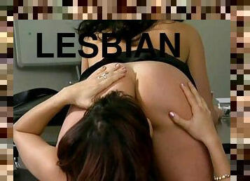 asiatique, bureau-office, lesbienne, milf, point-de-vue