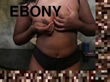 Ebony Beauty Posing In Red Lingerie