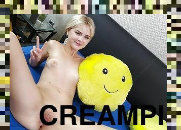 groß-titten, muschi, blasen, schwer, pornsterne, creampie, gesichtspunkt, beule, famlie, blondine