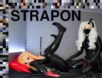 masturbation, strap-on, amatör, anal, cumshot, tonåring, leksak, fransk, sprut, latex