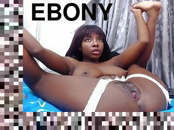 Ebony amateur Nela masturbates and screams