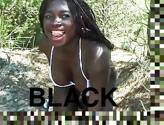 al-aire-libre, swinger, amateur, negra-ebony, interracial, negra, playa, blanca