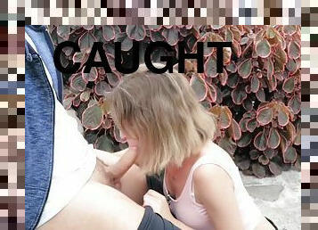 They Almost Caught Us While She Gives Me A Blowjob In A Public Garden
