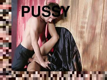 pussy, stor-pikk, pornostjerne, strømper-stockings, gloryhole