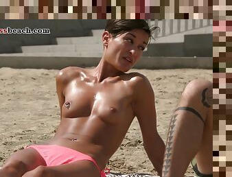 tettone, allaperto, pubblici, amatoriali, videocamera, spiaggia, scene-rubate, voyeur, bocce, topless