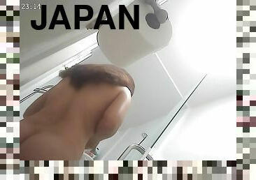 asiático, bañando, esposa, amateur, madurita-caliente, japonés, cámara, espía, voyeur, ducha