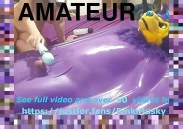 masturbation, amatör, leksak, latex, gummi, retande