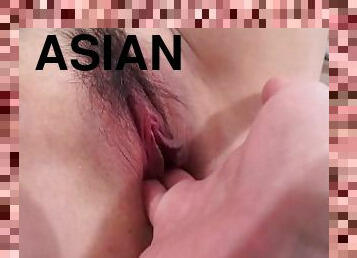 asiatisk, røv, behåret, fisse-pussy, amatør, pikslikkeri, teenager, hjemmelavet, 18-årige, brunette