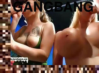 Melanie Moon and Meli in gangbang and bukkake.mp4