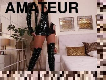 store-patter, amatør, bdsm, blond, perverst, fetish, latex, solo, dominans, støvler