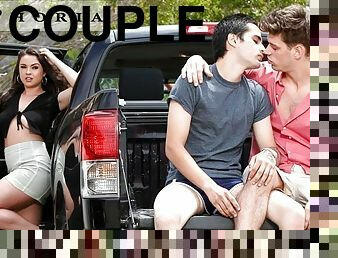 BiPhoria - Bisexual Couple Picks Up Hot Latin Hitchhiker