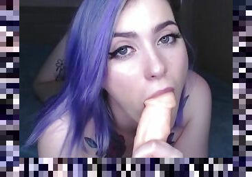 Girl talks to you sweetly while masturbating your cock POV