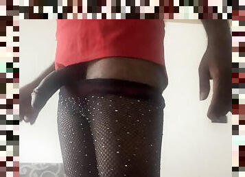 Sri Lankan Shemale in fishnet