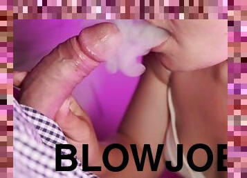 Sloppy blowjob from a smoking girl