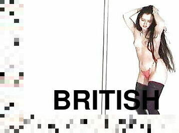 striptiz, nogavice, britanke, čudovito, rjavolaske, nagajanje