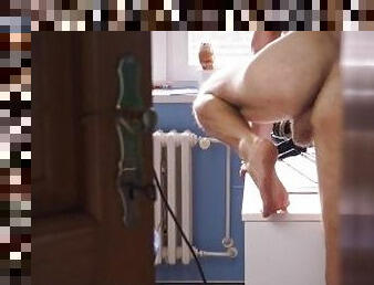 Hiddenly filmed my flatmate having nice time watching porn in my room