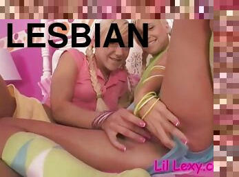 Lil Lexy fingering her pussy with a lesbian babe