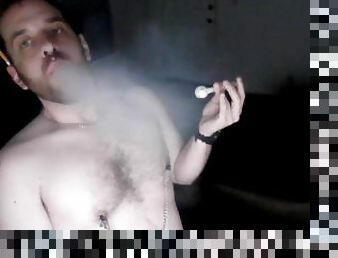 chupanços, gay, fetiche, sozinho, fumando, urso