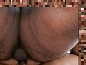 Ebony chubby guy bhm fucks ebony BBW fat clit balls deep close up with creampie ASMR cumpilation