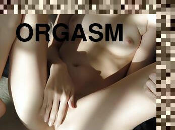 masturbation, orgasme, amateur, ados, solo, brunette