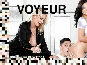 Voyeur MILF Rachael Cavalli Enjoys Masturbating While Watching Violet Starr Getting Fucked
