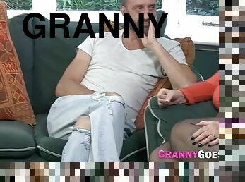 GRANNY LOVES BLACK - Granny Slut Sucking Black Cock