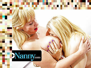 OLDNANNY Two Mature Blonde Lesbians Fucking Strapon Sex Toy