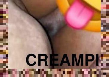 fet, fitta-pussy, fru, amatör, cumshot, mörkhyad, milf, creampie, par, bbw