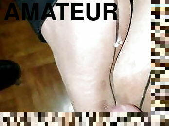 masturbation, amateur, ejaculation-sur-le-corps, maison, secousses, ejaculation, cuir