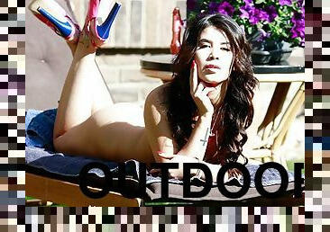 Lady Dee is in our back yard naked getting some sun - BaberoticaVR