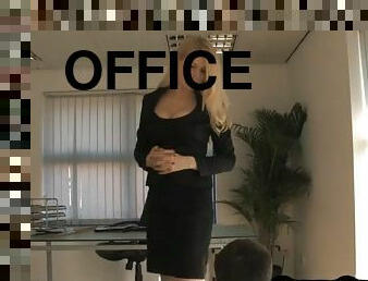 FEMME FATALE FILMS - Office femdom paddling sub on the floor during domination