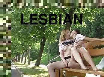 masturbation, en-plein-air, public, amateur, lesbienne, cam, voyeur, blonde, brunette