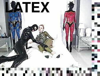 terikat, tidak-biasa, latex, karet