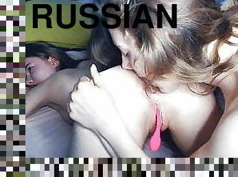 Russian lesbians ass licking
