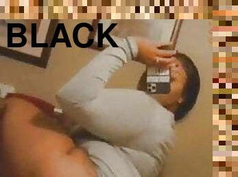 Black BBW Twerks for Latino Behind Black Boyfriend&#039;s Back